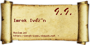 Imrek Iván névjegykártya